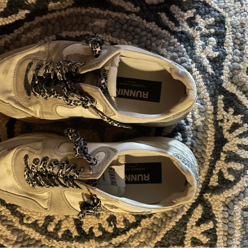 Golden Goose White and Silver Running Shoes - Picture 4 of 6